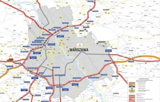 Mapa obwodnica Warszawy